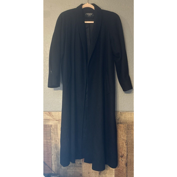 Vintage Pure Wool‎ Trench Coat Womens L Cozy Warm Long Open Old Money Officecore - Picture 2 of 8